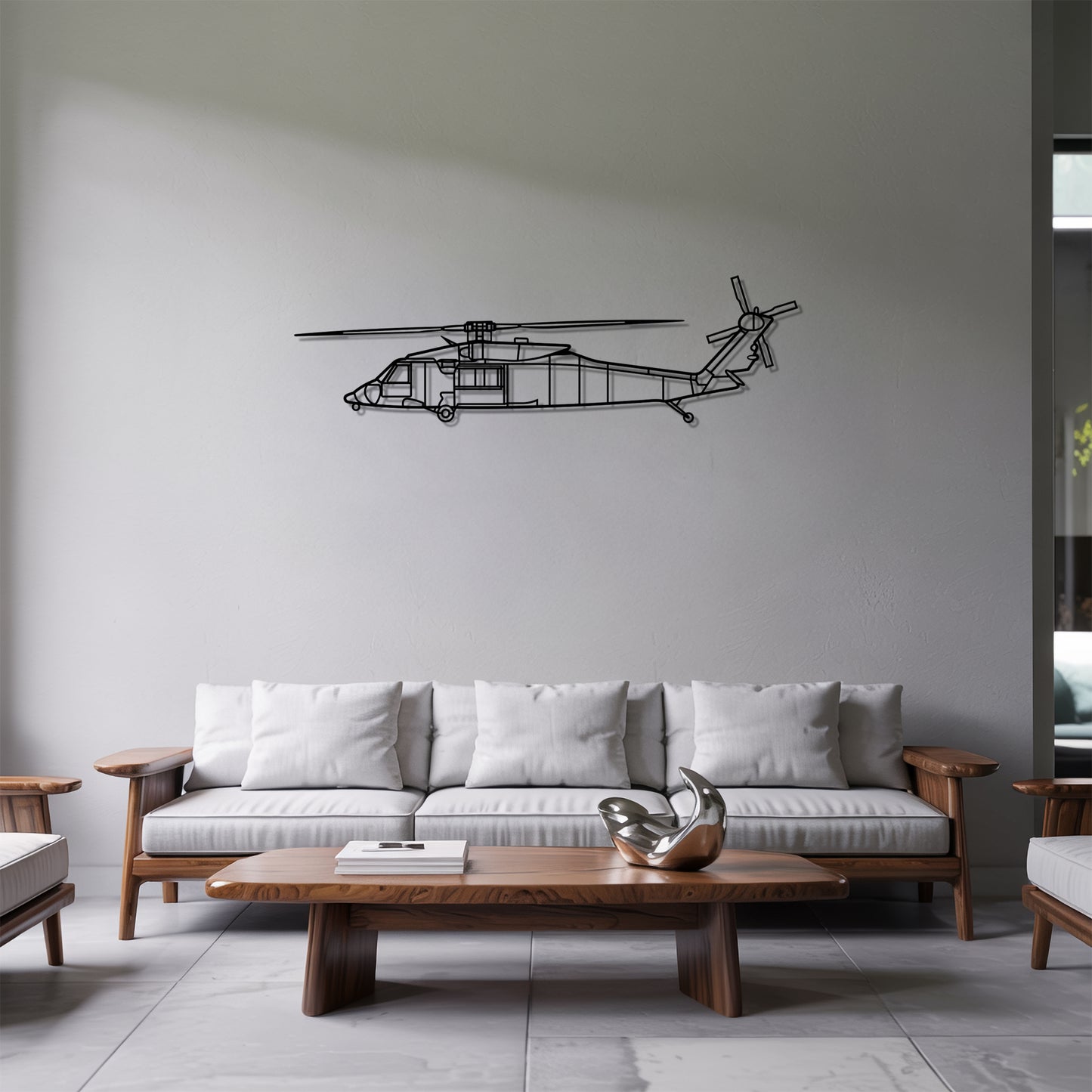 HH-60M - Helicopter Metal Silhouette Wall Art - Aviation Gift - Pilot Office Decor