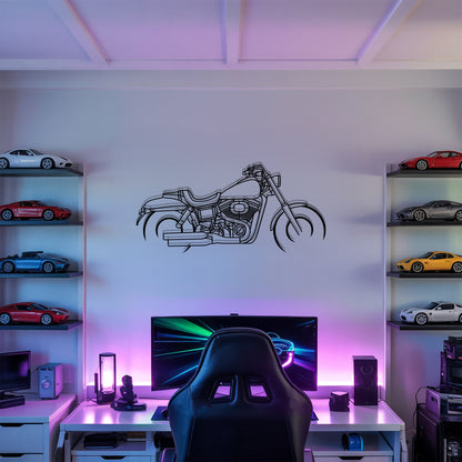 Fat Bob - Motorcycle Metal Silhouette Wall Art - Bikers Gift - Garage Decor