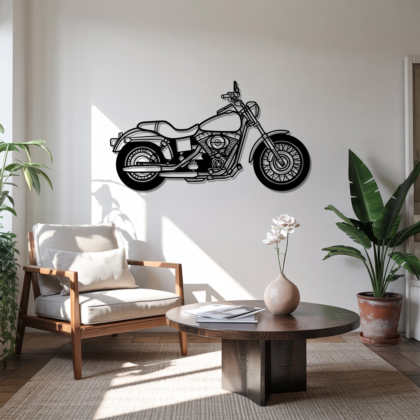 Dyna Low Rider Full - Motorcycle Metal Silhouette Wall Art - Bikers Gift - Garage Decor