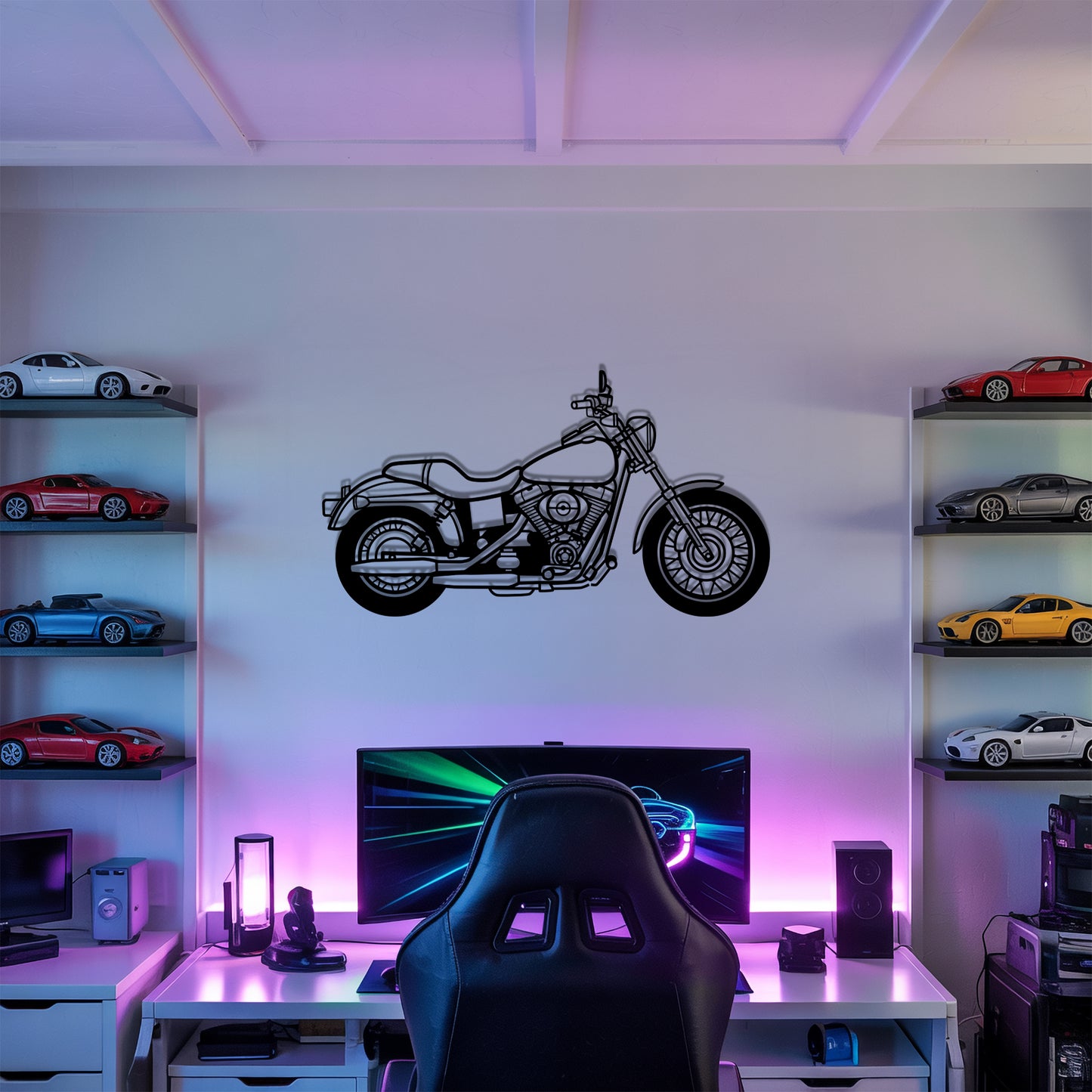 Dyna Low Rider Full - Motorcycle Metal Silhouette Wall Art - Bikers Gift - Garage Decor