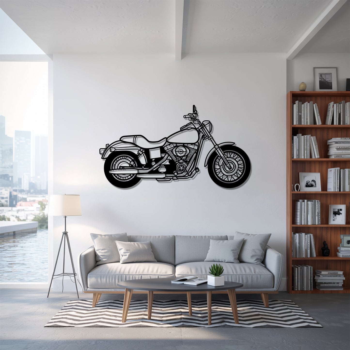 Dyna Low Rider Full - Motorcycle Metal Silhouette Wall Art - Bikers Gift - Garage Decor