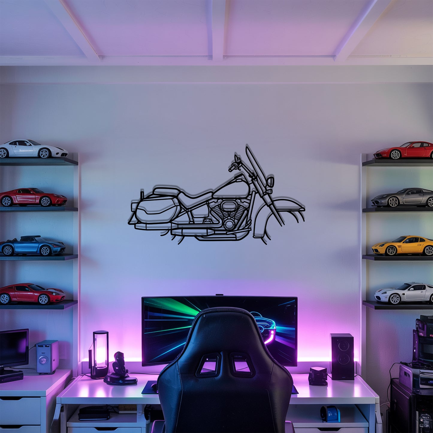 Heritage Classic - Motorcycle Metal Silhouette Wall Art - Bikers Gift - Garage Decor