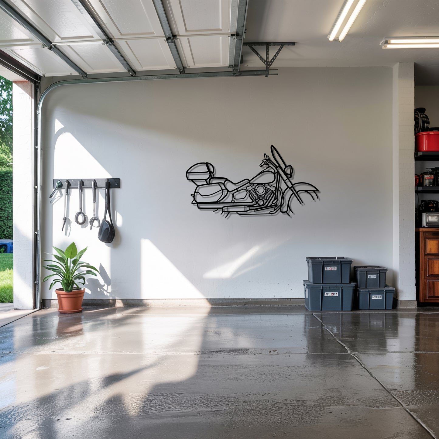 Softail Deluxe - Motorcycle Metal Silhouette Wall Art - Bikers Gift - Garage Decor