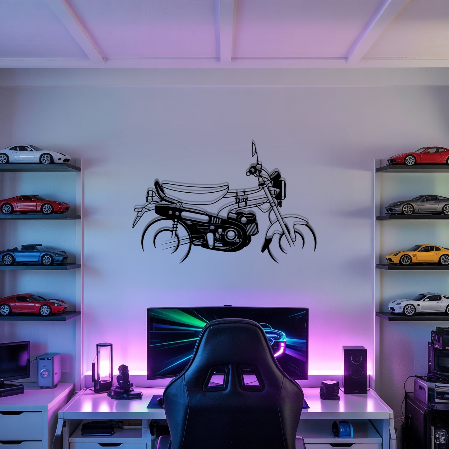 DAX - Motorcycle Metal Silhouette Wall Art - Bikers Gift - Garage Decor