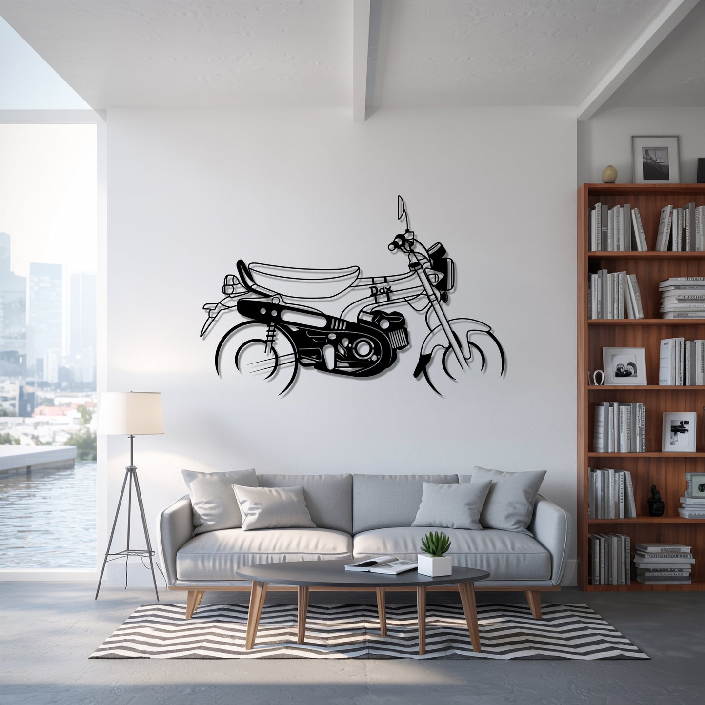 DAX - Motorcycle Metal Silhouette Wall Art - Bikers Gift - Garage Decor