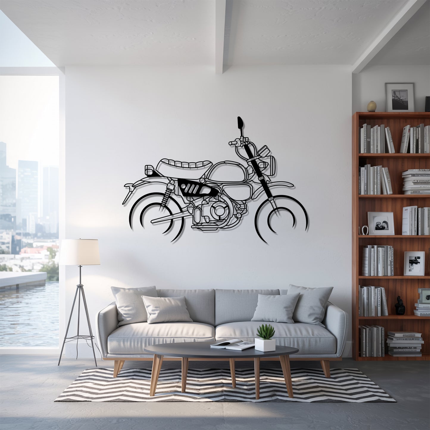 Monkey - Motorcycle Metal Silhouette Wall Art - Bikers Gift - Garage Decor
