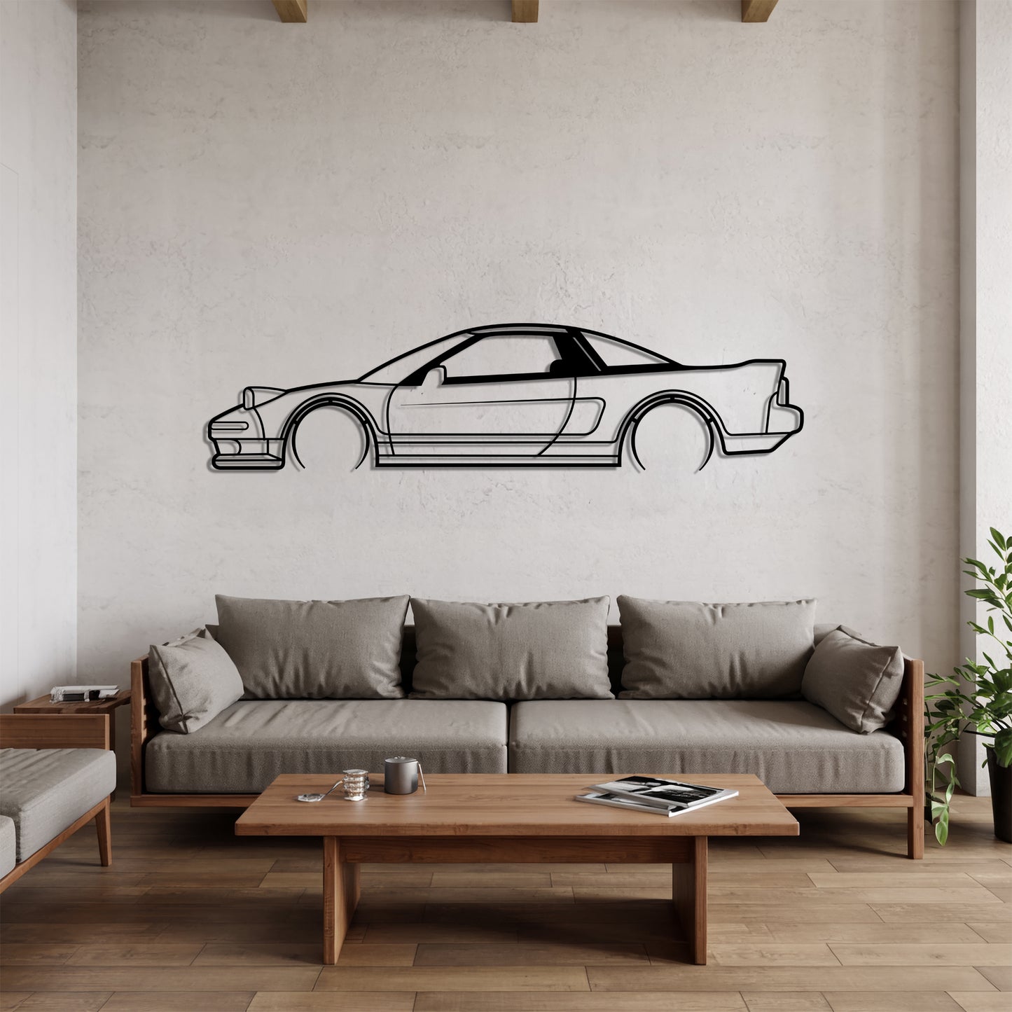 NSX Basic Detailed - Car Metal Silhouette Wall Art - Car Enthusiast Gift - Laser-cut Garage Decor
