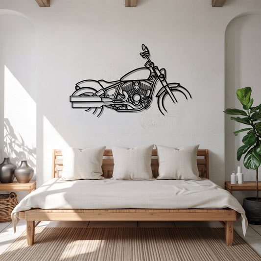 Chief Bobber - Motorcycle Metal Silhouette Wall Art - Bikers Gift - Garage Decor