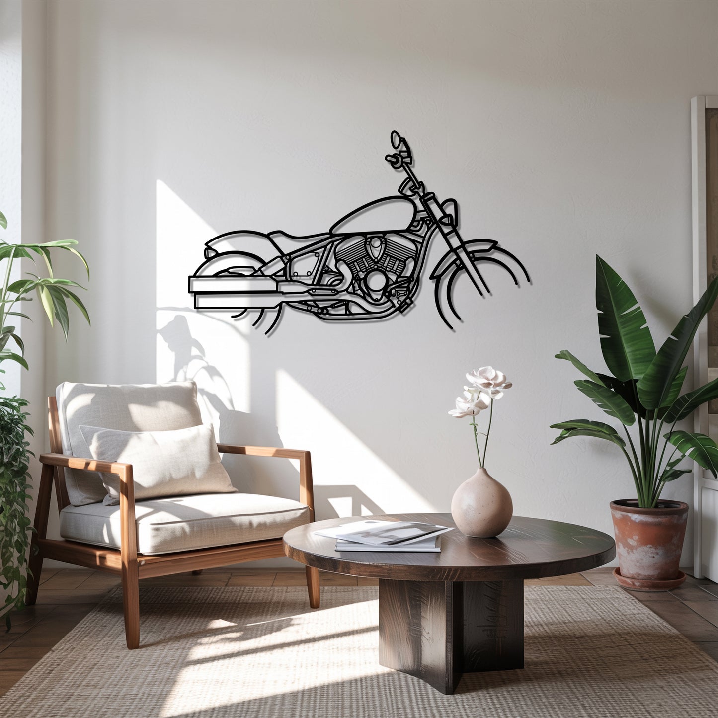 Chief Bobber - Motorcycle Metal Silhouette Wall Art - Bikers Gift - Garage Decor