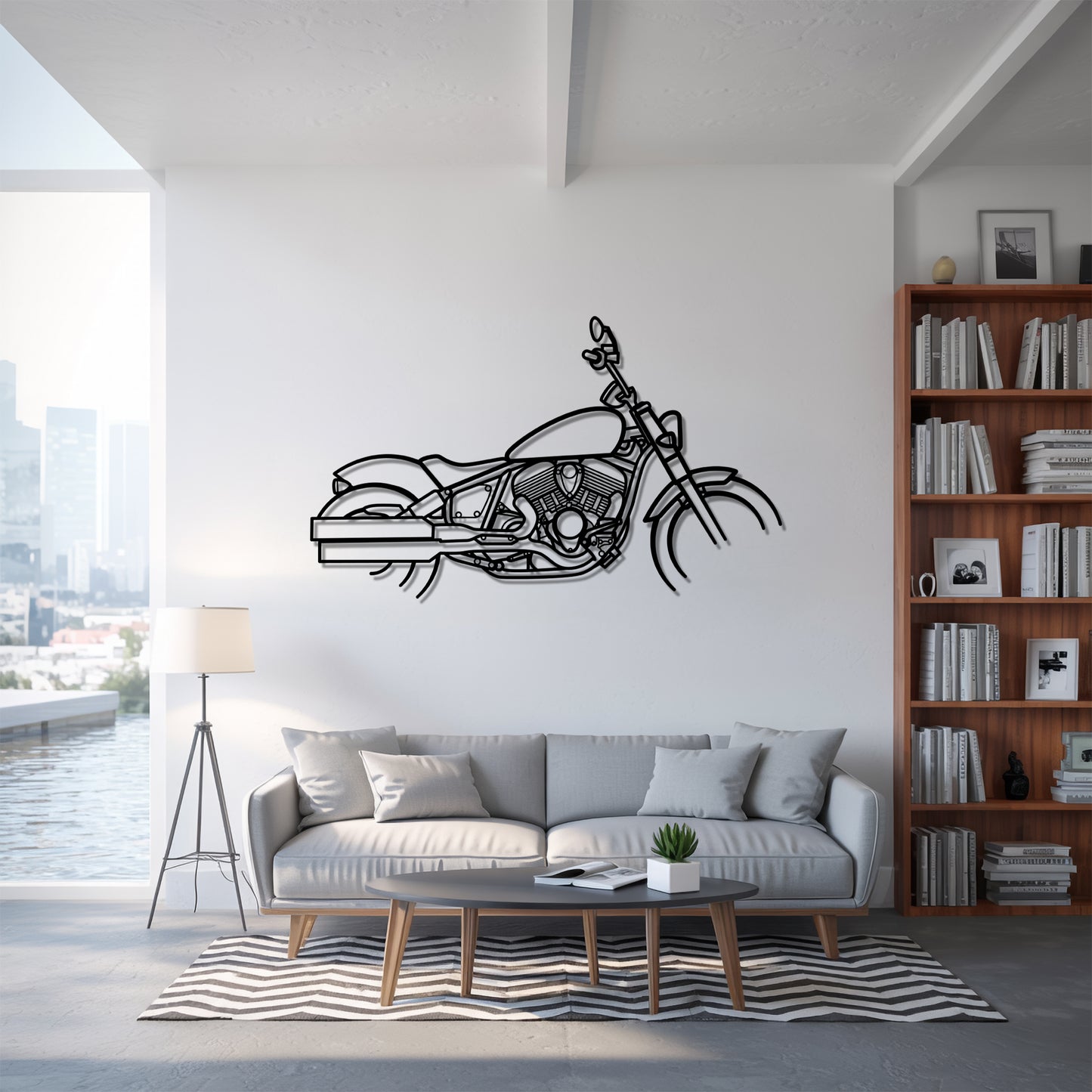 Chief Bobber - Motorcycle Metal Silhouette Wall Art - Bikers Gift - Garage Decor