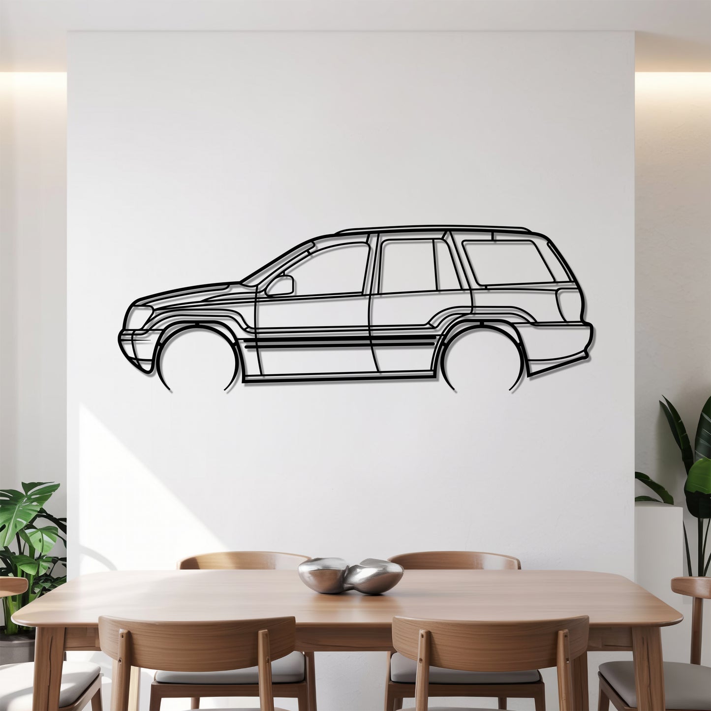 Grand Cherokee II Detailed - Car Metal Silhouette Wall Art - Car Enthusiast Gift - Laser-cut Garage Decor