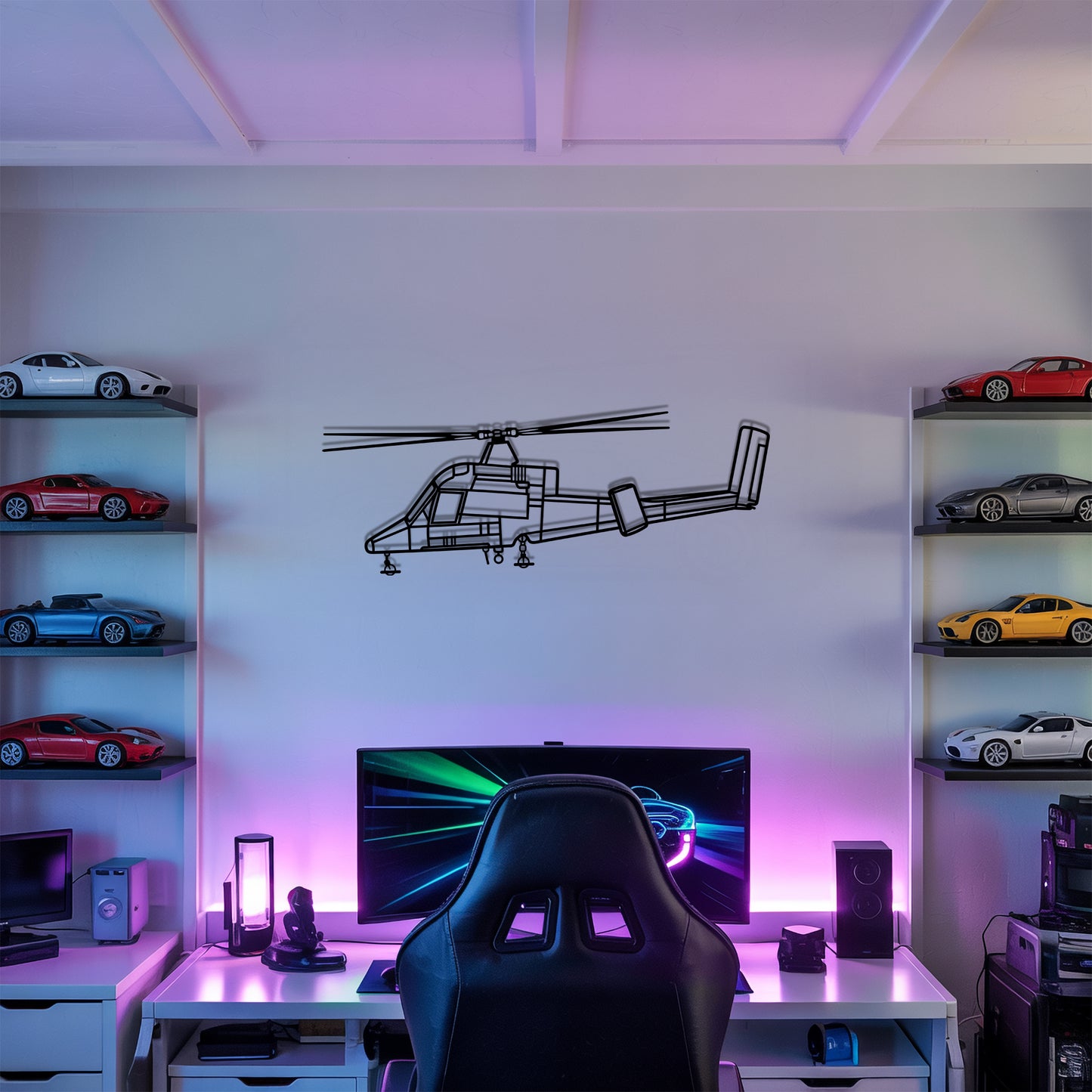 K-MAX - Helicopter Metal Silhouette Wall Art - Aviation Gift - Pilot Office Decor