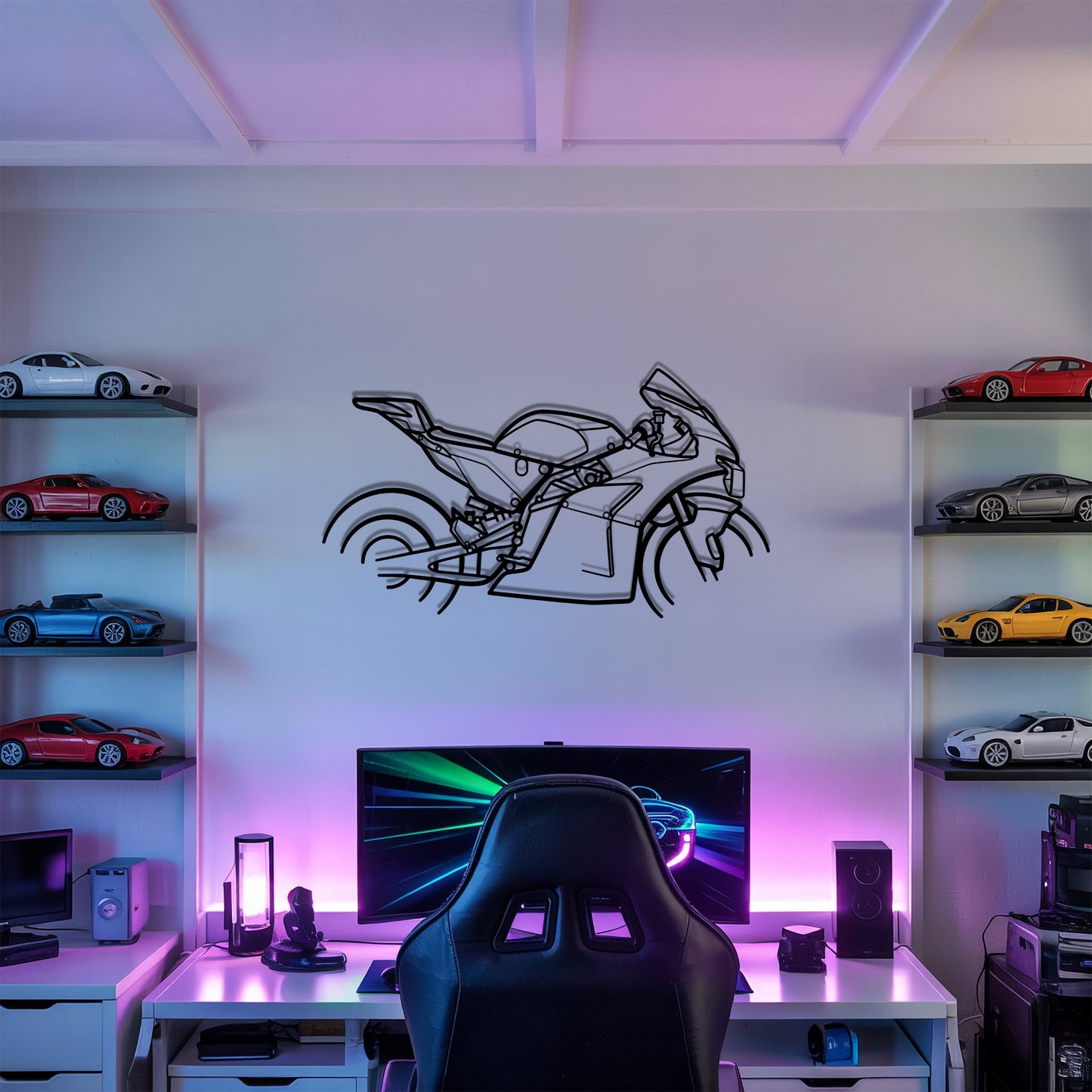 RC 8C - Motorcycle Metal Silhouette Wall Art - Bikers Gift - Garage Decor