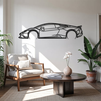 Huracan Detailed - Car Metal Silhouette Wall Art - Car Enthusiast Gift - Laser-cut Garage Decor