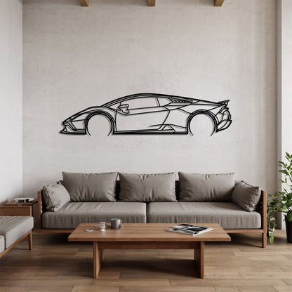 Huracan Detailed - Car Metal Silhouette Wall Art - Car Enthusiast Gift - Laser-cut Garage Decor