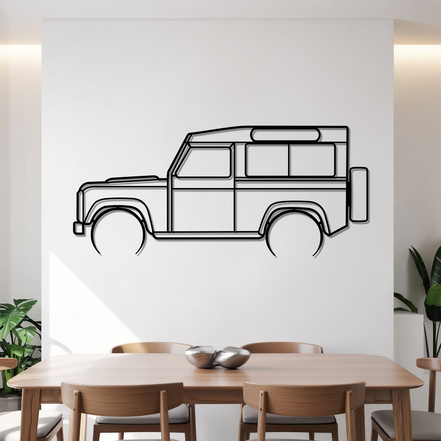 Defender 90 Detailed - Car Metal Silhouette Wall Art - Car Enthusiast Gift - Laser-cut Garage Decor