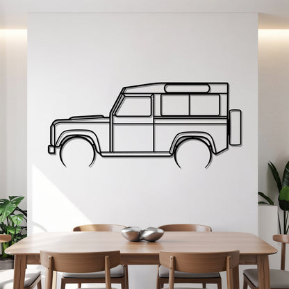 Defender 90 Detailed - Car Metal Silhouette Wall Art - Car Enthusiast Gift - Laser-cut Garage Decor