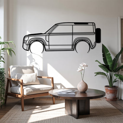 Defender II 90 Detailed - Car Metal Silhouette Wall Art - Car Enthusiast Gift - Laser-cut Garage Decor