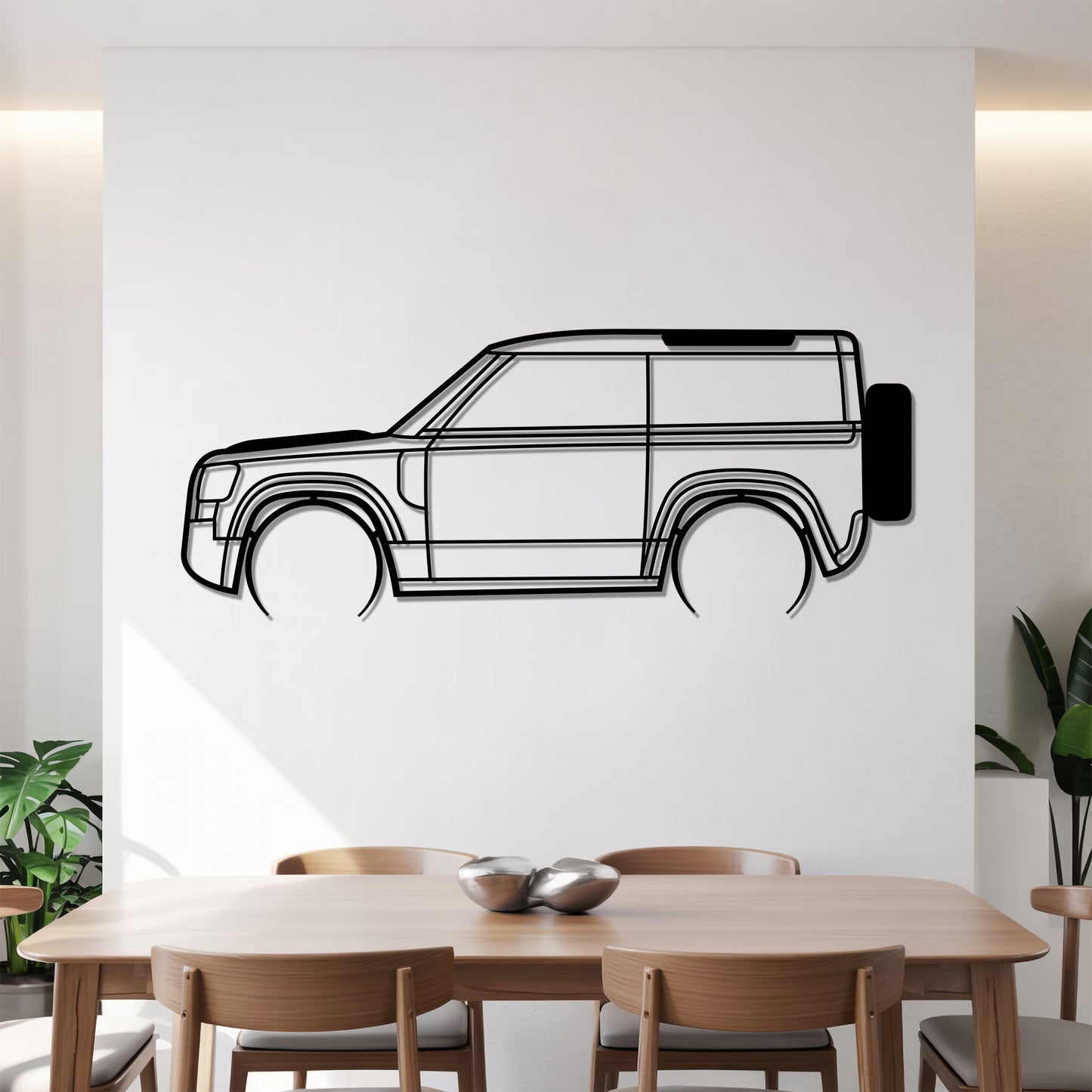 Defender II 90 Detailed - Car Metal Silhouette Wall Art - Car Enthusiast Gift - Laser-cut Garage Decor