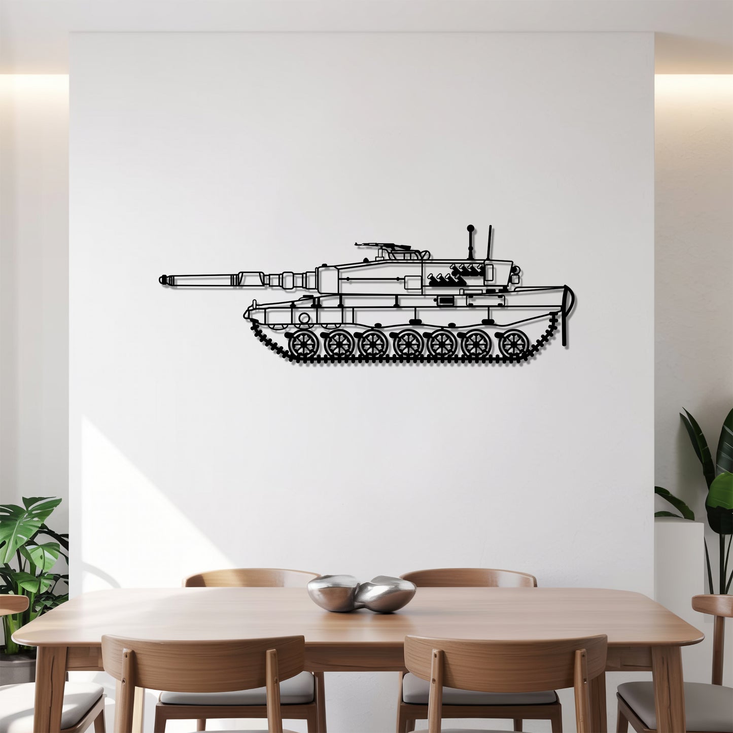 Leopard 2 - Tank Wall Art - Metal Silhouette - Veteran Gift - Military Room Decor