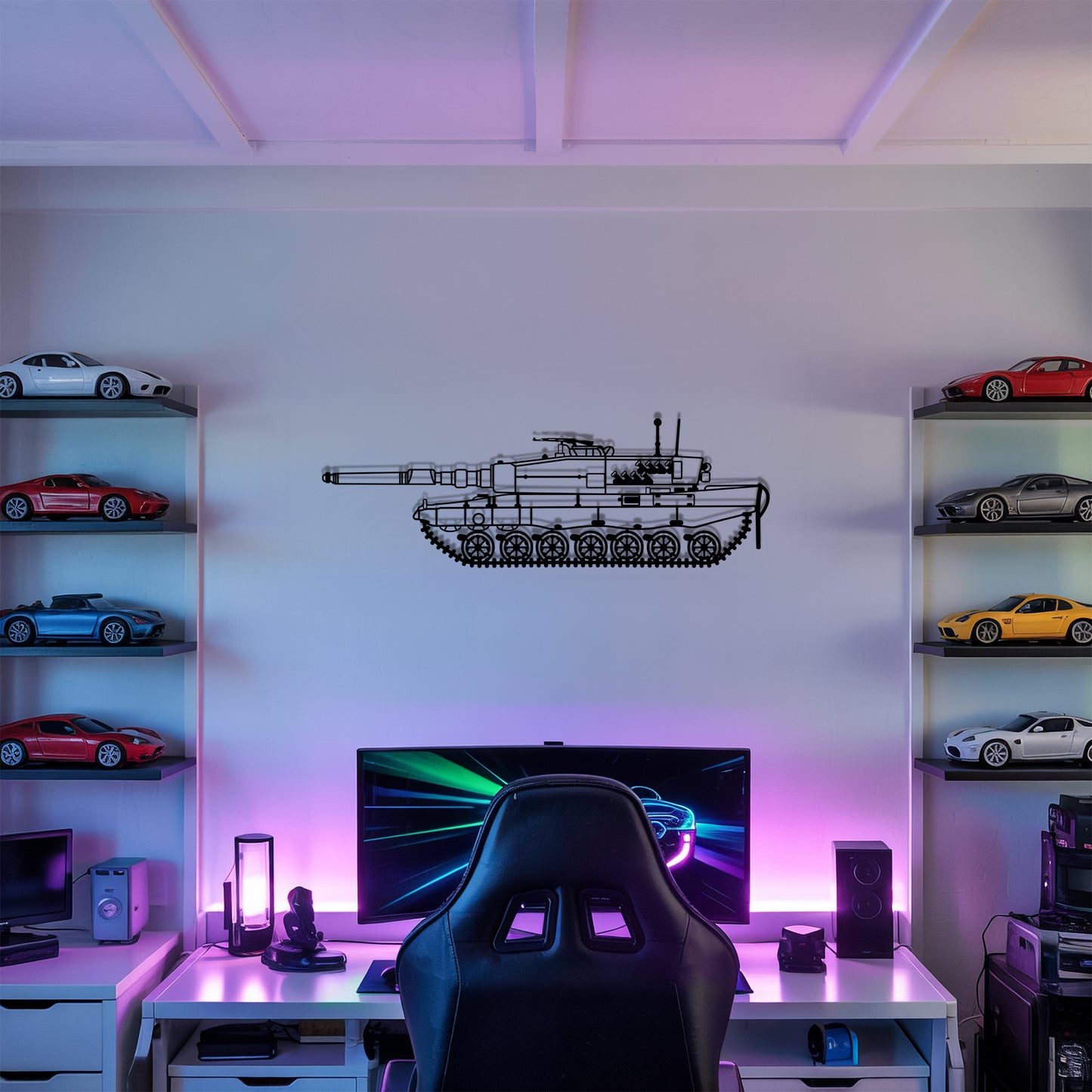 Leopard 2 - Tank Wall Art - Metal Silhouette - Veteran Gift - Military Room Decor