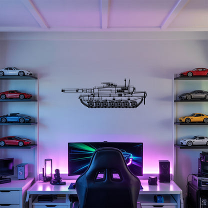 Leopard 2 - Tank Wall Art - Metal Silhouette - Veteran Gift - Military Room Decor