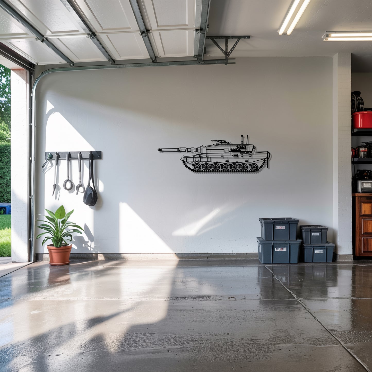 Leopard 2 - Tank Wall Art - Metal Silhouette - Veteran Gift - Military Room Decor