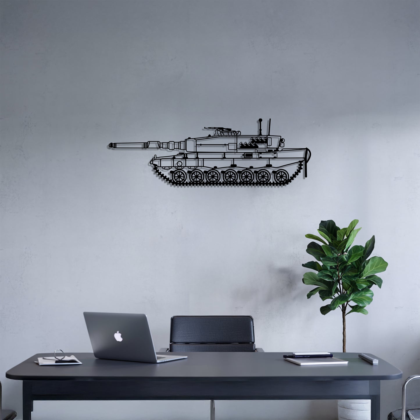 Leopard 2 - Tank Wall Art - Metal Silhouette - Veteran Gift - Military Room Decor
