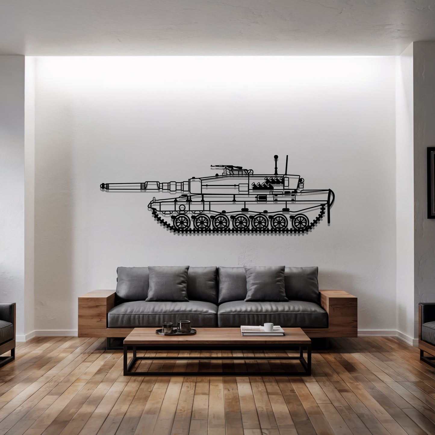 Leopard 2 - Tank Wall Art - Metal Silhouette - Veteran Gift - Military Room Decor