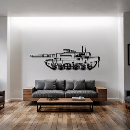 Leopard 2 - Tank Wall Art - Metal Silhouette - Veteran Gift - Military Room Decor