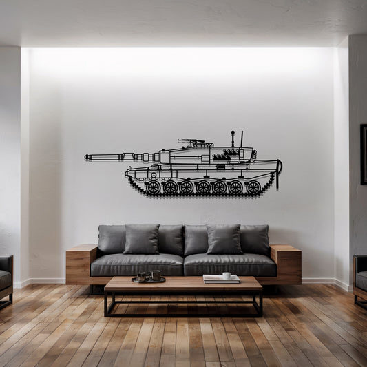 Leopard 2 - Tank Wall Art - Metal Silhouette - Veteran Gift - Military Room Decor