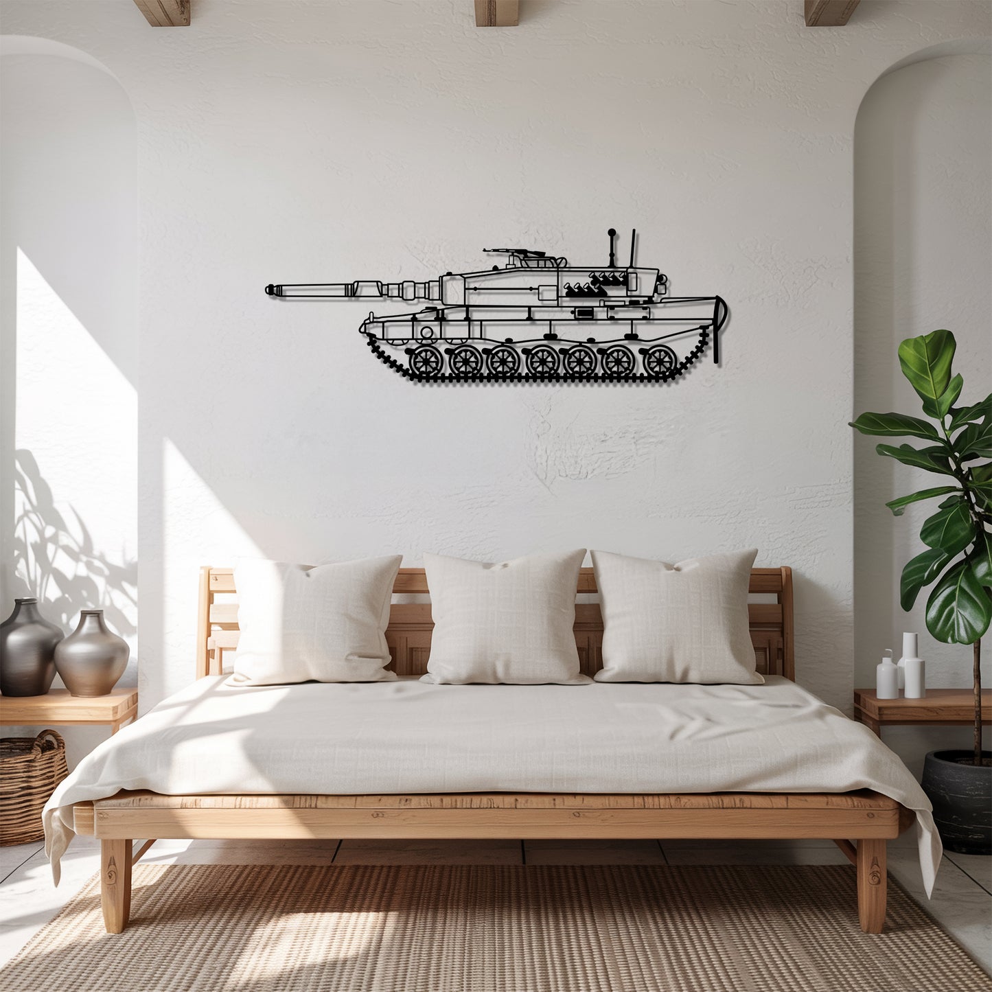 Leopard 2 - Tank Wall Art - Metal Silhouette - Veteran Gift - Military Room Decor
