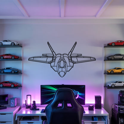 F-22 Raptor - Airplane Metal Silhouette Wall Art - Aviation Gift - Pilot Office Decor