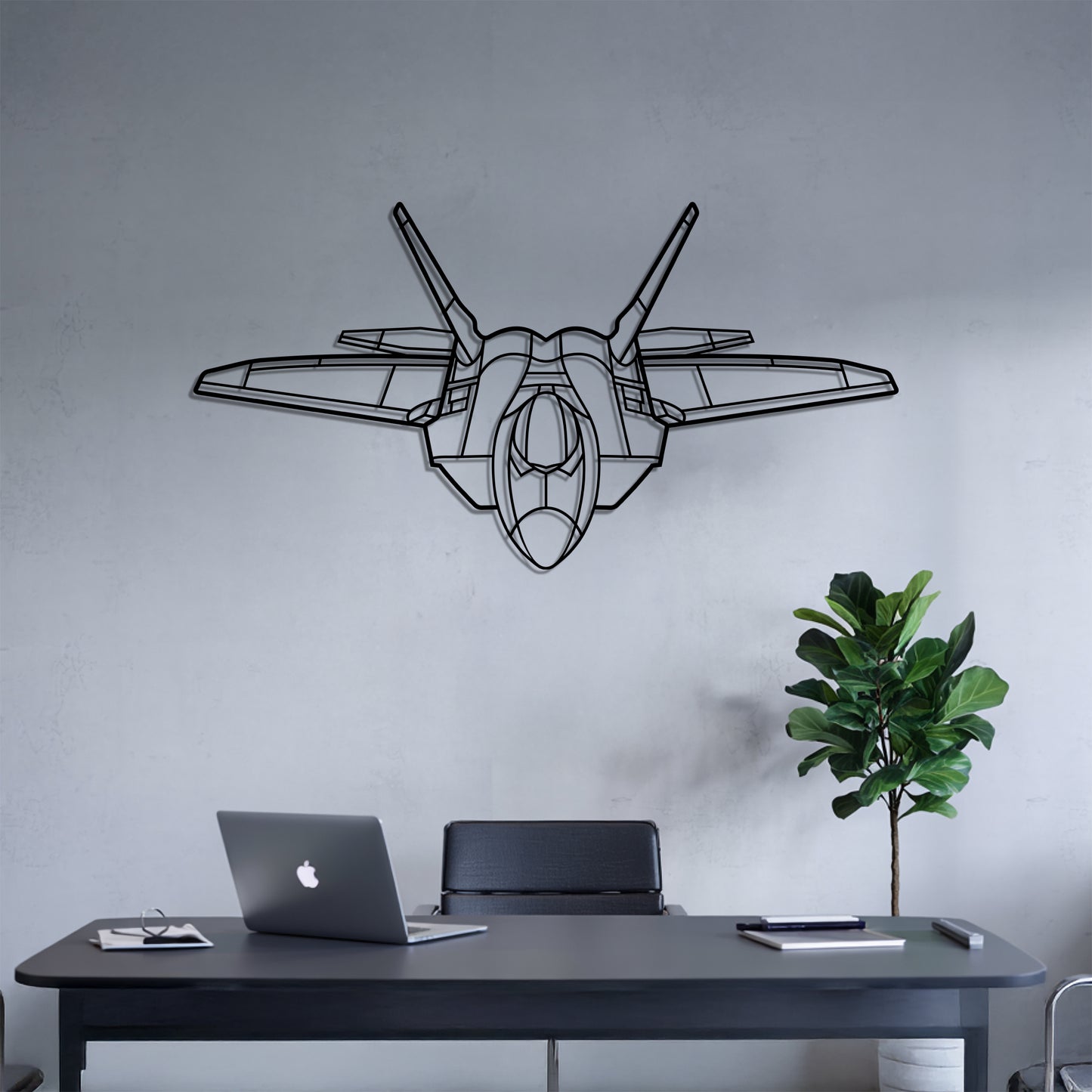F-22 Raptor - Airplane Metal Silhouette Wall Art - Aviation Gift - Pilot Office Decor
