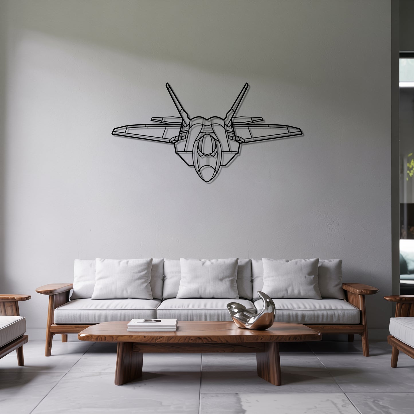 F-22 Raptor - Airplane Metal Silhouette Wall Art - Aviation Gift - Pilot Office Decor