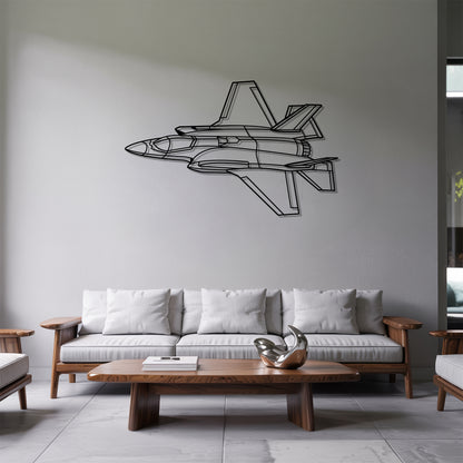 F35 - Airplane Metal Silhouette Wall Art - Aviation Gift - Pilot Office Decor