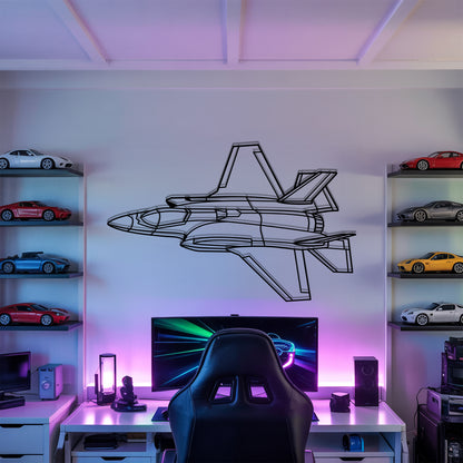 F35 - Airplane Metal Silhouette Wall Art - Aviation Gift - Pilot Office Decor