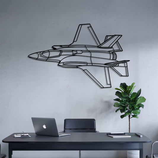 F35 - Airplane Metal Silhouette Wall Art - Aviation Gift - Pilot Office Decor