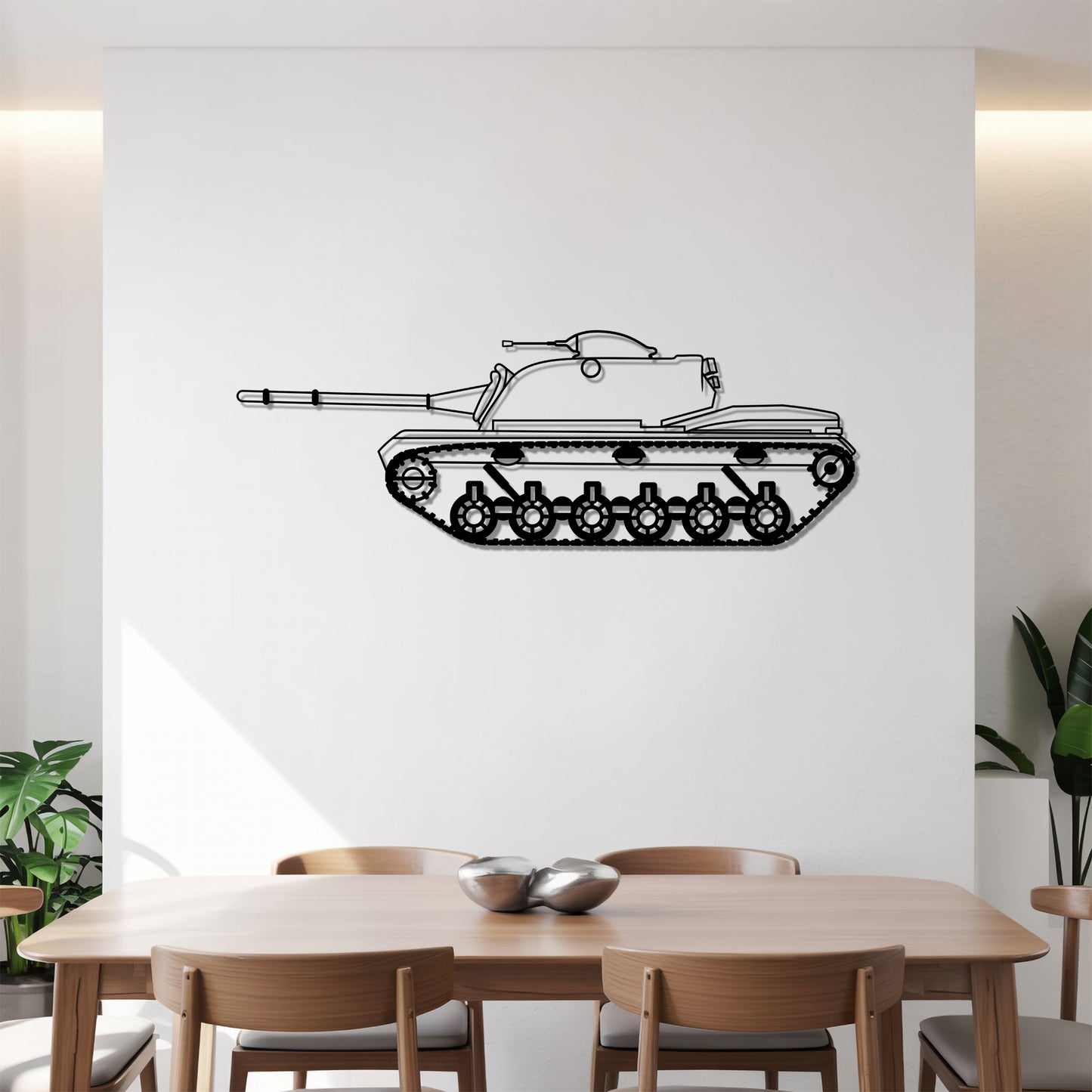 M48 Patton - Tank Wall Art - Metal Silhouette - Veteran Gift - Military Room Decor