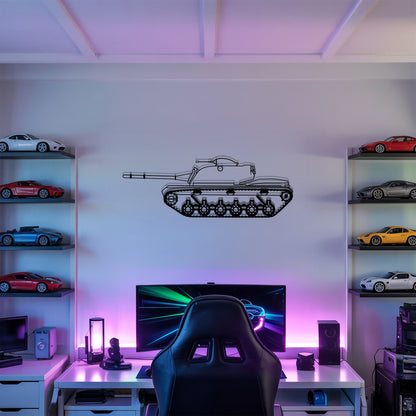 M48 Patton - Tank Wall Art - Metal Silhouette - Veteran Gift - Military Room Decor
