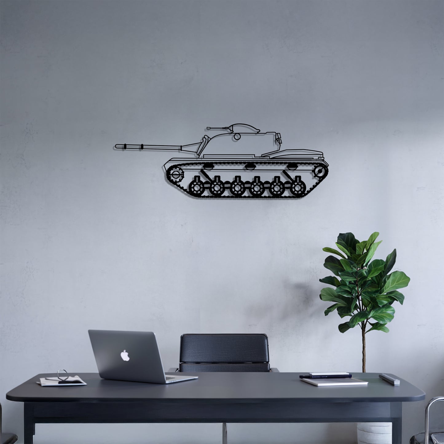 M48 Patton - Tank Wall Art - Metal Silhouette - Veteran Gift - Military Room Decor