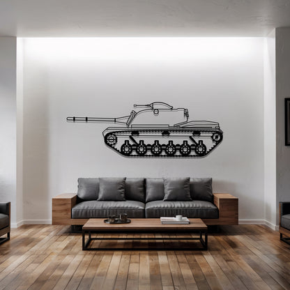 M48 Patton - Tank Wall Art - Metal Silhouette - Veteran Gift - Military Room Decor