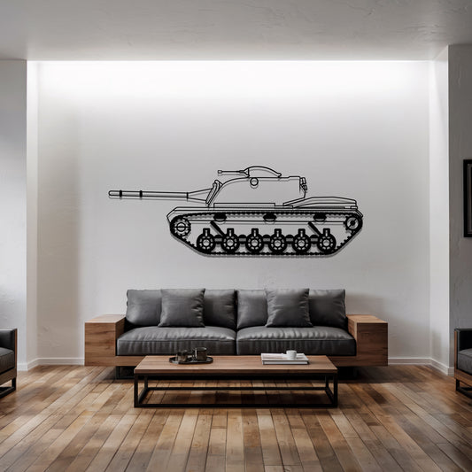 M48 Patton - Tank Wall Art - Metal Silhouette - Veteran Gift - Military Room Decor