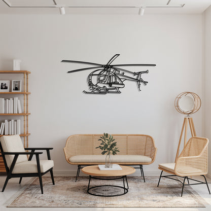 MH-16 Little Bird - Helicopter Metal Silhouette Wall Art - Aviation Gift - Pilot Office Decor