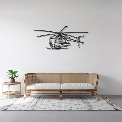 MH-16 Little Bird - Helicopter Metal Silhouette Wall Art - Aviation Gift - Pilot Office Decor
