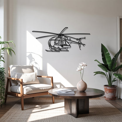 MH-16 Little Bird - Helicopter Metal Silhouette Wall Art - Aviation Gift - Pilot Office Decor