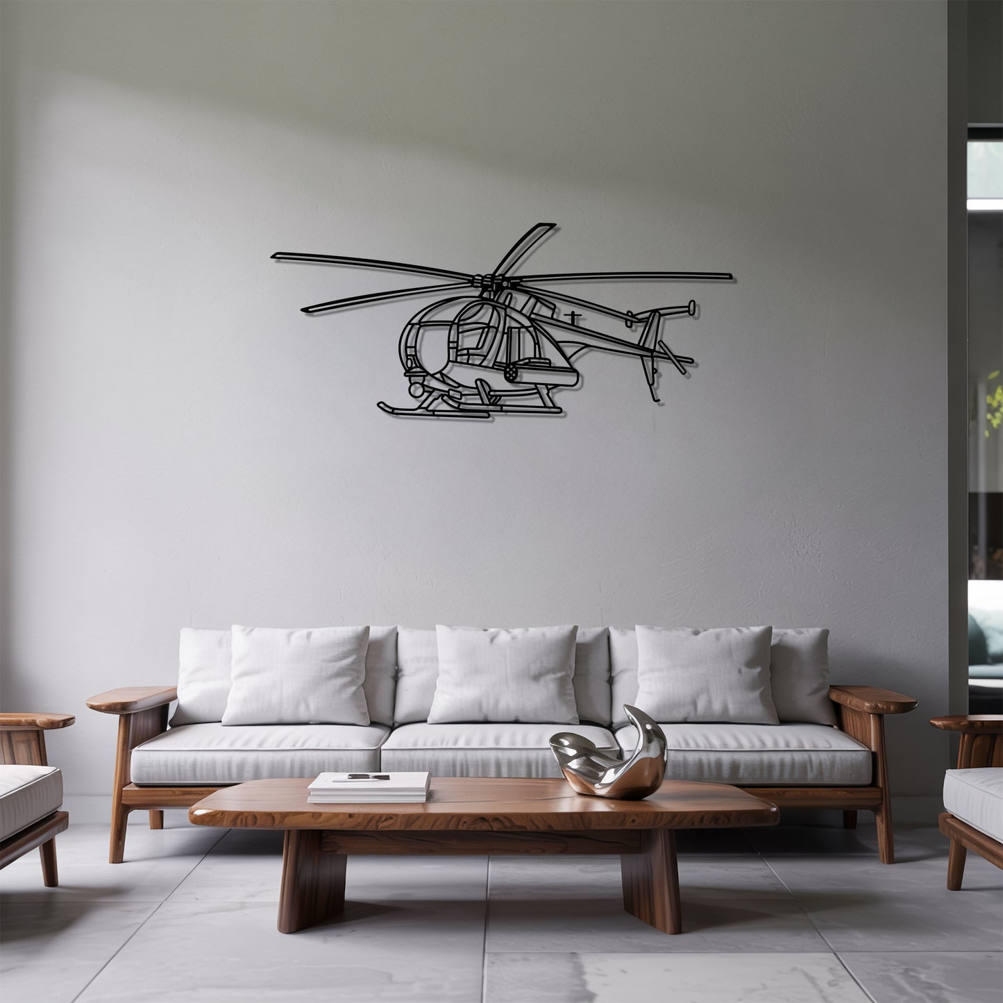 MH-16 Little Bird - Helicopter Metal Silhouette Wall Art - Aviation Gift - Pilot Office Decor
