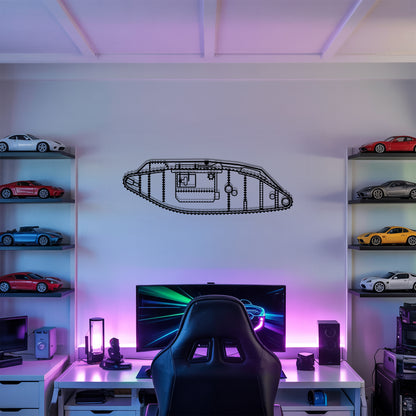 Mark IV - Tank Wall Art - Metal Silhouette - Veteran Gift - Military Room Decor