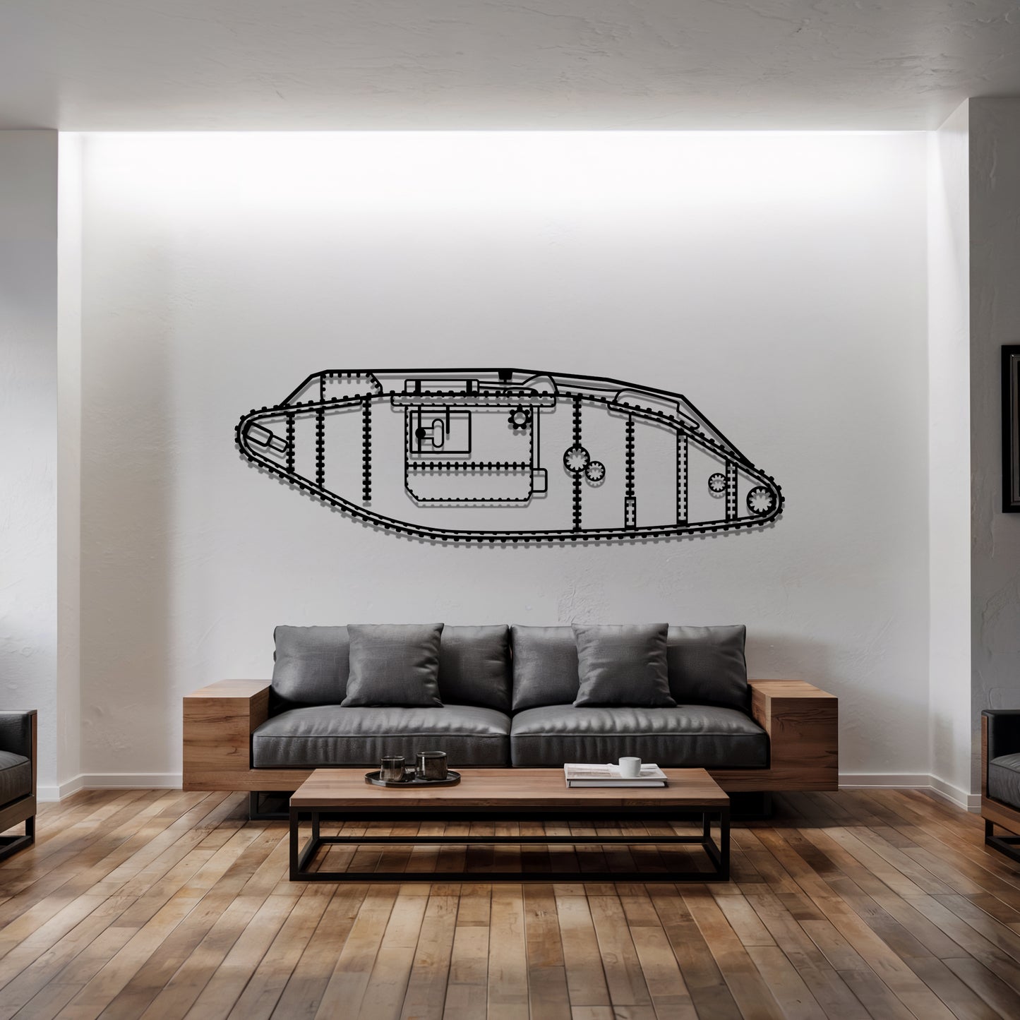 Mark IV - Tank Wall Art - Metal Silhouette - Veteran Gift - Military Room Decor