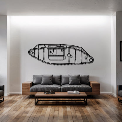 Mark IV - Tank Wall Art - Metal Silhouette - Veteran Gift - Military Room Decor